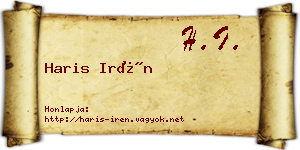 Haris Irén névjegykártya